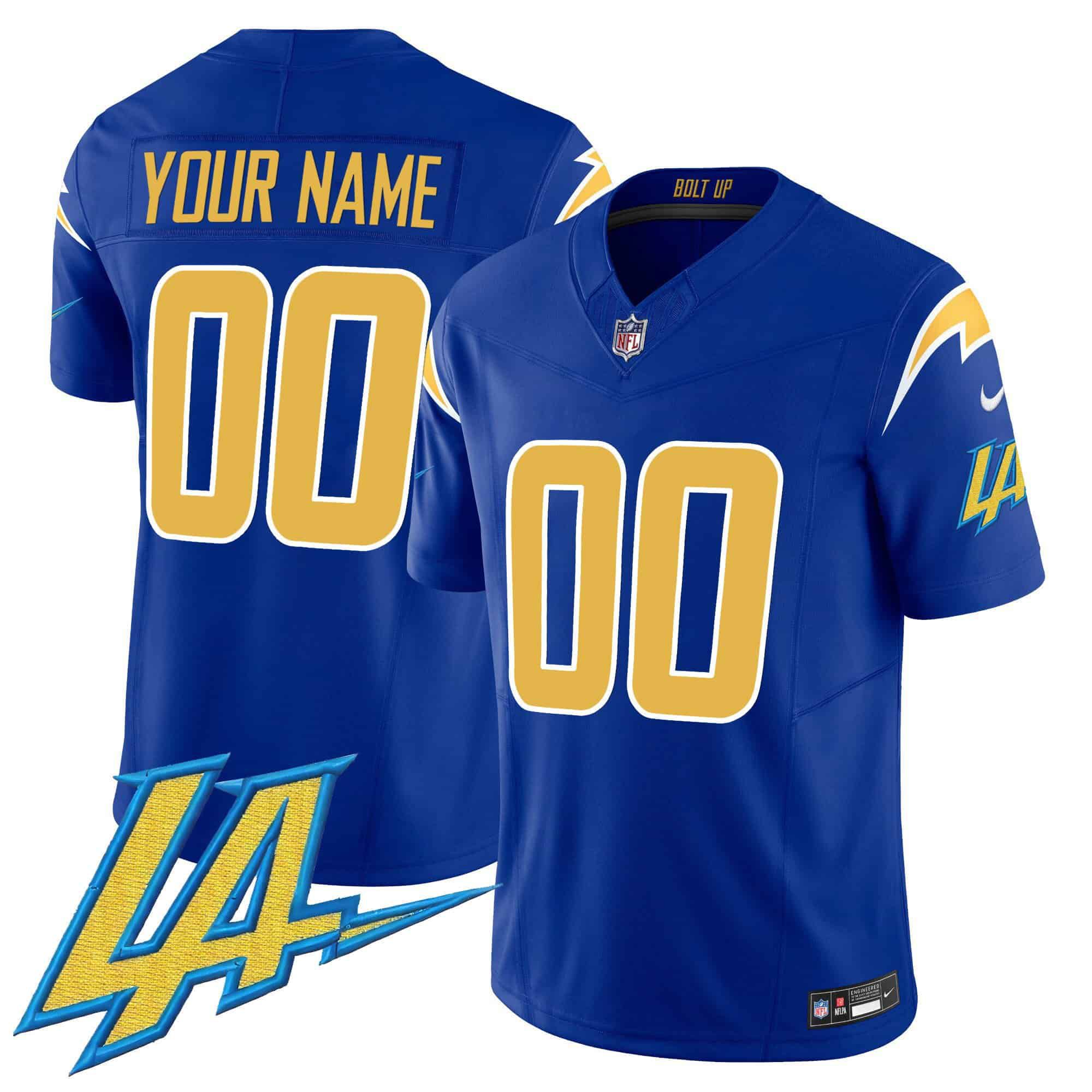 Men Los Angeles Chargers Blue 2024 Nike Vapor Limited Custom NFL Jersey